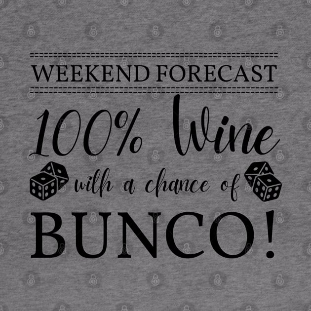 Funny Bunco Weekend Forecast 100% Wine Chance of Bunco by MalibuSun